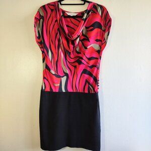 Trina Turk Abstract Silk Dress Size 6 Sleeveless MOD Cocktail Evening Chic